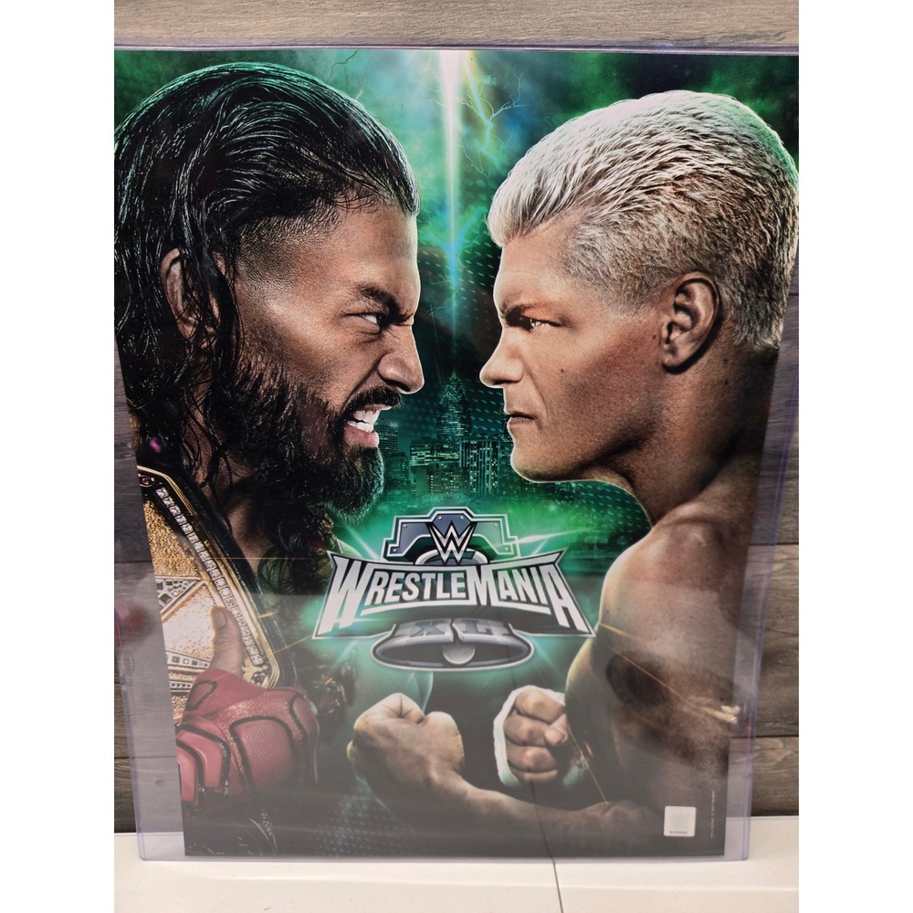 WWE 18x24 POSTER PRINT WRESTLEMANIA 40 XL ROMAN REIGNS CODY RHODES official logo